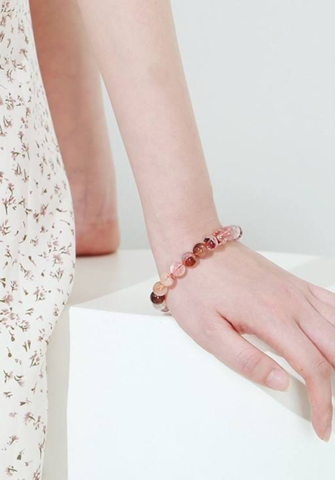 Armband Edelsteine Blumenachat mit 3 mm Perlen echte heilende Kristalle Edelsteinschmuck