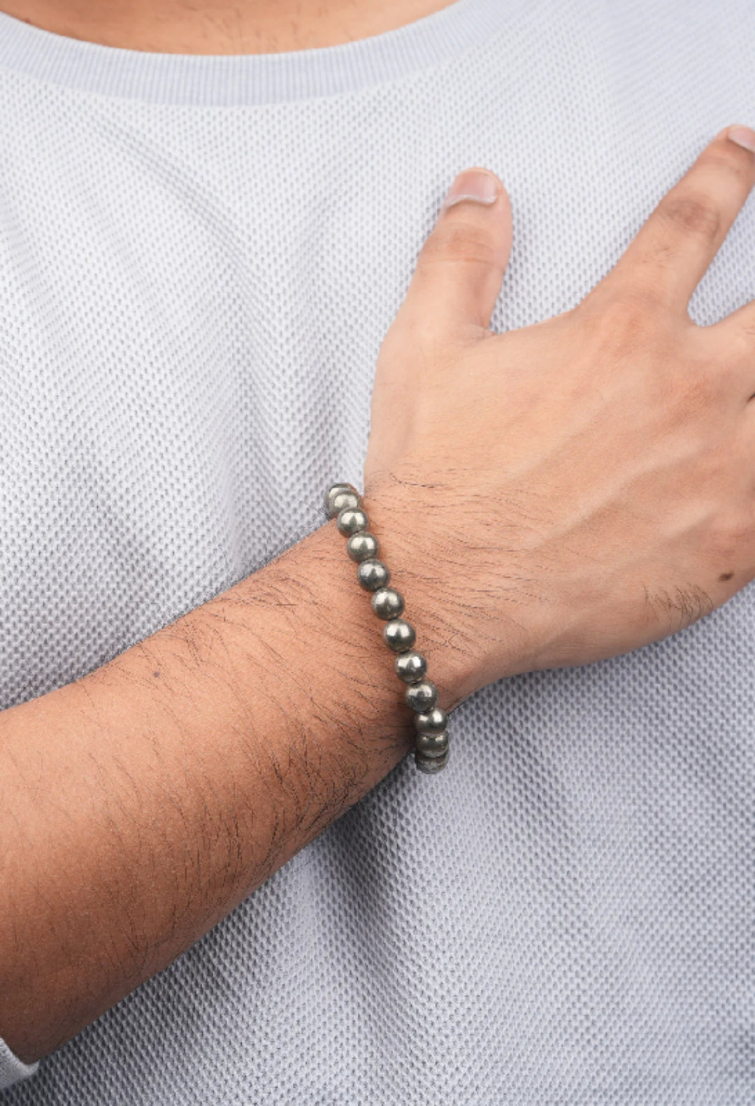 Pyrit Armband Edelsteine mit 5 mm Perlen echte heilende Kristalle Edelsteinschmuck