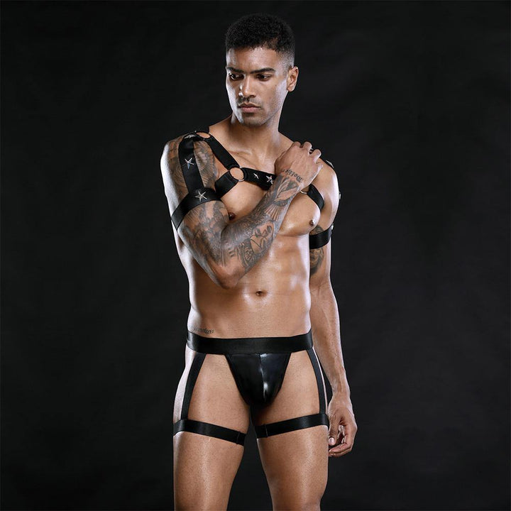 JSY Sexy Erotic Costume Leather Vest Bondage Harness - BEEMENSHOP